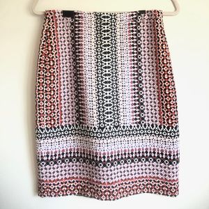 J.Crew Drapey Pencil Skirt in Pink Geo